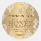 生のローカルハチミツ金ゴールドハニカムヘラルドビー ラウンドシール (正面)
