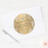 生のローカルハチミツ金ゴールドハニカムヘラルドビー ラウンドシール (封筒)