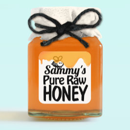 生の地元の蜂蜜を滴らせるハニージャールラベル スクエアシール