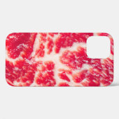 生の牛肉ステーキの霜降り肉の食感がクローズアップ Case-Mate iPhoneケース (裏面 (横))