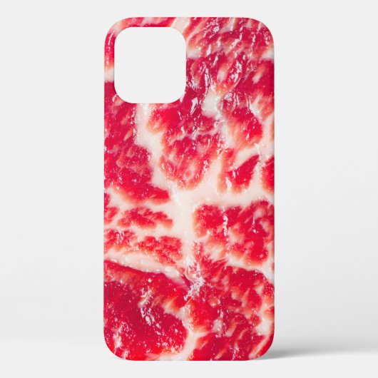 生の牛肉ステーキの霜降り肉の食感がクローズアップ Case-Mate iPhoneケース (裏面)