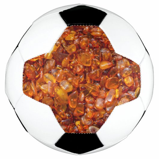 生の琥珀の小石 サッカーボール (正面)