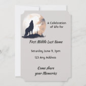 生の祝祭 追悼サービス 孤高の狼の遠吠え 招待状 (裏面)