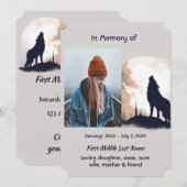 生の祝祭 追悼サービス 孤高の狼の遠吠え 招待状 (正面/裏面)