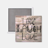 生の笑いは素朴な木製の看板マグネットを愛する マグネット (正面/裏面)