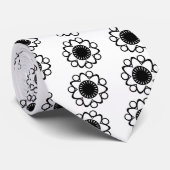 生の花のネクタイでバースト黒 ネクタイ (ロール)