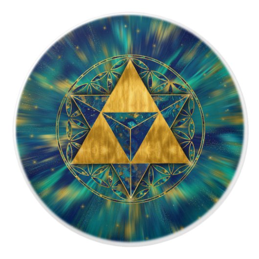 生の花のメルカバ セラミックノブ (正面)