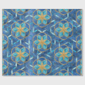 生の花の種 – 青 ラッピングペーパー (フラット)