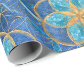 生の花の種 – 青 ラッピングペーパー (ロールコーナー)