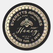 生の蜂蜜グランジ金ゴールド縁どハニカム ラウンドシール (正面)