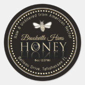 生の非浮気ハニーラベルブラック金ゴールドビーハート ラウンドシール (正面)