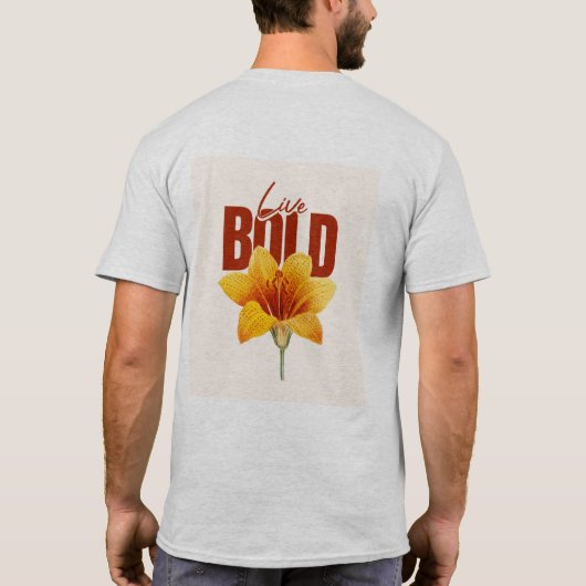 「生はっきりしたきろ感動的愛よ Tシャツ (裏面)