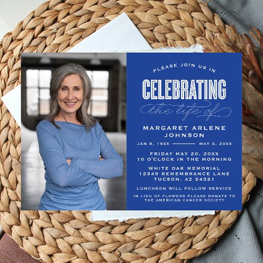 生はっきりしたモダン生葬儀の台本お祝い 招待状