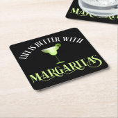 生はマルガリータに勝る スクエアペーパーコースター (アングル)
