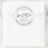 生まぐろ魚包装ラベル ラウンドシール (バッグ)