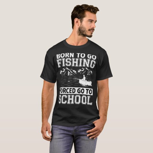 生まれおもしろいは、魚釣りギフトバスフィッシュフィッシャーマン行く Tシャツ (正面フル)