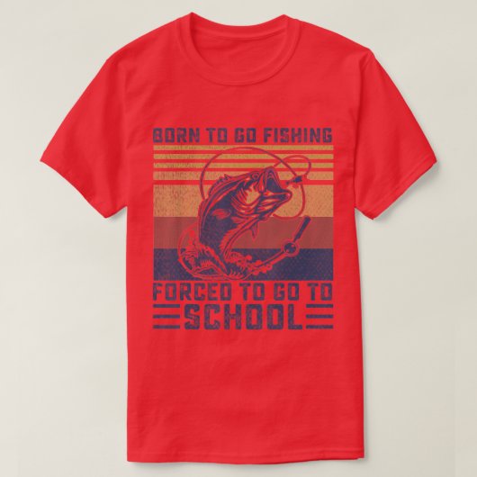 生まれおもしろい魚釣りバスフィッシュフィッシャーマンボーイズ Tシャツ (デザイン正面)