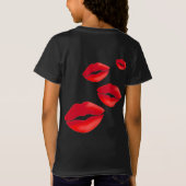 生まれかわいらし唇かわいい女の子ハッピーメイクアップ化粧品 Tシャツ (裏面)