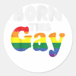 生まれこのゲイプおもしろいンLGBTQレインボー旗ゲイPri ラウンドシール
