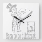 生まれす違うる スクエア壁時計 (正面)