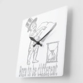 生まれす違うる スクエア壁時計 (傾斜)