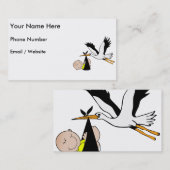 生まれたばかりのなベビーおよびこうのとり 名刺 (正面/裏面)