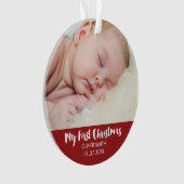 生まれたばかりのなベビーの写真の休日のオーナメント オーナメント (正面)