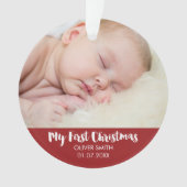 生まれたばかりのなベビーの写真の休日のオーナメント オーナメント (正面)