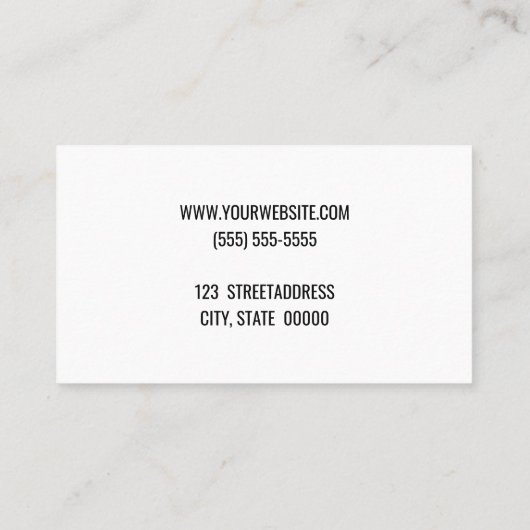 生まれたばかりのなベビーの写真撮影のモダンでミニマルなシンプル 名刺 (裏面)