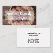 生まれたばかりのなベビーの写真撮影のモダンでミニマルなシンプル 名刺 (正面/裏面)