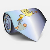 生まれたばかりのなベビーの到着-飛んでいるなこうのとり配達 ネクタイ (ロール)