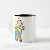 生まれたばかりのなベビーの棒の姿のマグ ツートーンマグカップ (正面左)