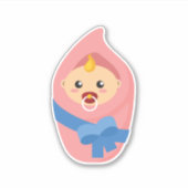 生まれたばかりのなベビーのclipart シール (正面)