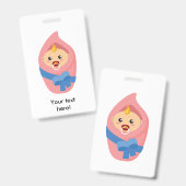 生まれたばかりのなベビーのclipart バッジ (正面＆裏面)