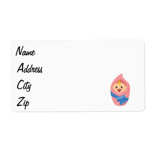 生まれたばかりのなベビーのclipart ラベル (正面)