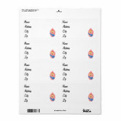 生まれたばかりのなベビーのclipart ラベル (フルシート)