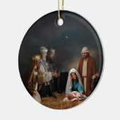 生まれたばかりのなベビーイエス・キリストを訪問している3人の賢者 セラミックオーナメント (左)