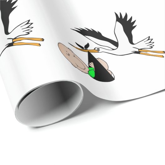 生まれたばかりのなベビー及びこうのとり ラッピングペーパー (ロールコーナー)