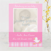 生まれたばかりのな写真のmomentoカードピンクの点検 カード (黄色い花)