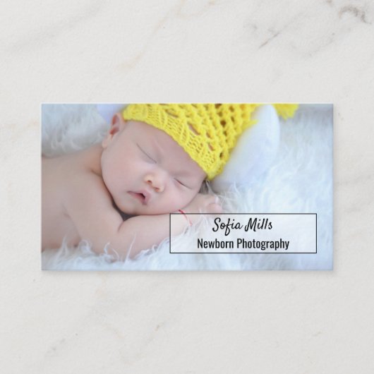 生まれたばかりのな写真撮影のベビーのカメラマンの写真 名刺 (正面)