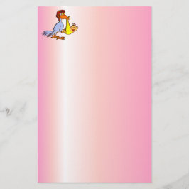 生まれたばかりのな女の赤ちゃんの到着-こうのとり配達 便箋