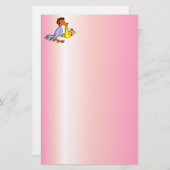 生まれたばかりのな女の赤ちゃんの到着-こうのとり配達 便箋 (正面/裏面)