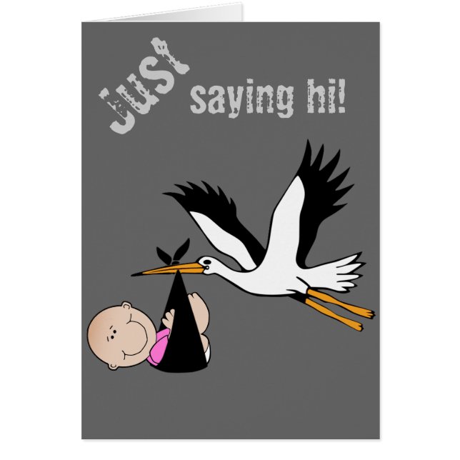 生まれたばかりのな女の赤ちゃん及びこうのとり- (正面)