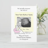 生まれたばかりのな女の赤ちゃん 案内状 (スタンド正面)