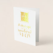 "生まれたばかりののの静かな夜か"。 ホイルの休日カード 箔カード (正面)