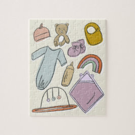 生まれたばかりのイラストレーション ジグソーパズル