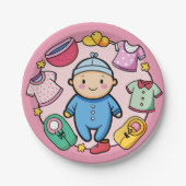 生まれたばかりのパーティープレート ペーパープレート (正面)