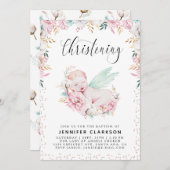生まれたばかりのフローラ《キリスト教》洗礼式や命名式 招待状 (正面/裏面)