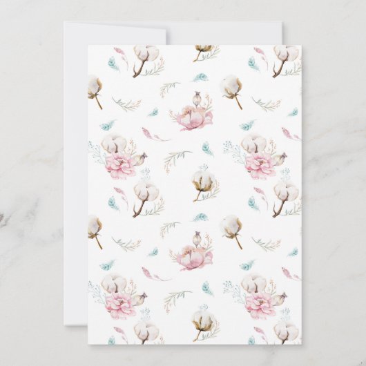 生まれたばかりのフローラ《キリスト教》洗礼式や命名式 招待状 (裏面)