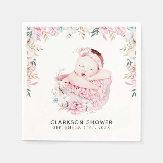 生まれたばかりのフローラ スタンダードカクテルナプキン (正面)